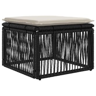 vidaXL Reposapi&eacute;s Negro Rat&aacute;n Sint&eacute;tico Vidaxl