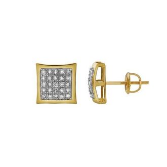 LuvMyJewelry Solene 10K Yellow Gold Diamond Unisex Earrings - 0.19 Cts at Nordstrom