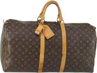 Louis Vuitton Pre-owned Weekend Bags, female, Brown, Size: ONE SIZE Pre-owned Monogram Keepall Travel Bag