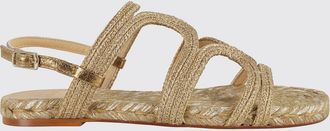 Castaner Sandalo Pitra Casta&ntilde;er in cotone lurex intrecciato e pelle laminata