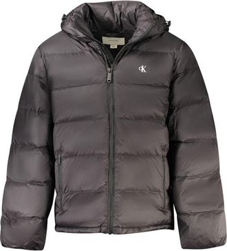 Calvin Klein Mens Hooded Puffer Jacket - Dark Grey Nylon - Size X-Large