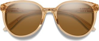 Smith Cheetah 54mm Polarized Round Sunglasses in Champagne Crystal /Brown at Nordstrom