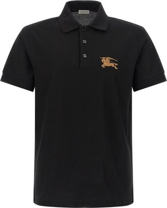 Burberry Black Embroidery Polo Shirt