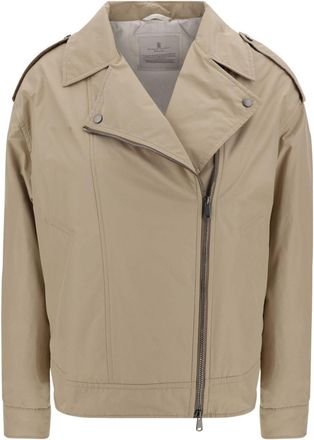 Brunello Cucinelli trench jacket - women - Polyester/Cotton - 44 - Neutrals