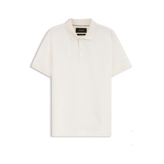 BOSS Regular-fit polo shirt in cotton-silk jacquard