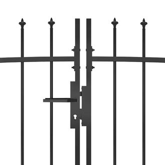 Berkfield Home Elegant Garden Fence Gate with Spear Top 5x2 m Black