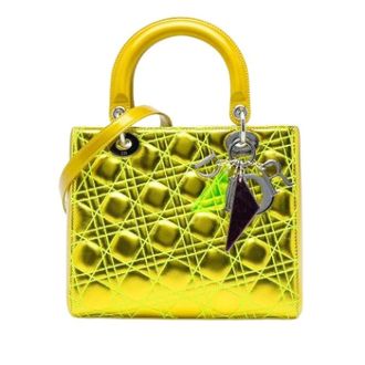 Dior Pre-owned Lady Dior - Dames - Pre-owned - Geel - Maat: ONE Size Leer