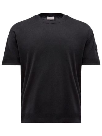 Moncler T-Shirt In Maglia Di Cotone E Seta-Uomo