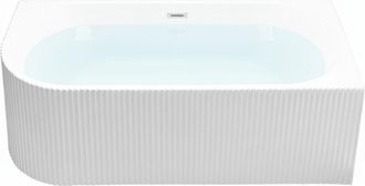 Beliani Beliani - Ba&ntilde;era Esquinera Izquierda Moderna 170 X 80 Cm Acabado Acr&iacute;lico Acanalado Ba&ntilde;o Mate Blanco Gocta