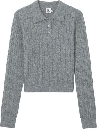B+ab Kabelgebreide polotop met knopen - Grijs