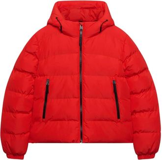Superdry Hooded Sports Puffer Jacket - Dames - Jassen - Rood - Maat: XL Fleece