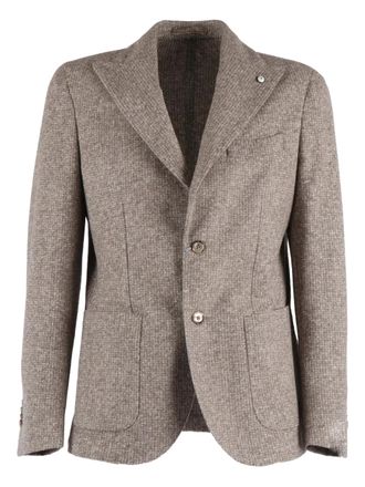 L.B.M. 1911 textured pocket blazer - Bruin