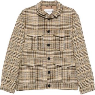 Amaranto Amaranth Jas met Ruitprint en Klepzakken - Heren - Zomerjassen - Beige - M - Jassen