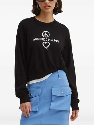 Moschino Trui met hartdetail en lange mouwen - Zwart