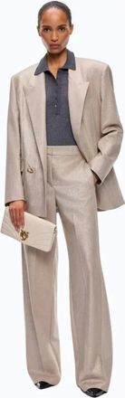Pinko Pinko, Broeken, Dames, Beige, XS, Wol, Citroen Palazzo Broek
