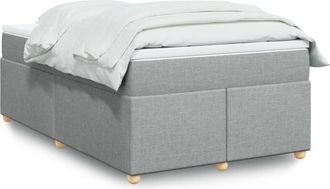 vidaXL Vidaxl - Cama Box Spring Con Colch&oacute;n Tela Gris Claro 120x190 Cm