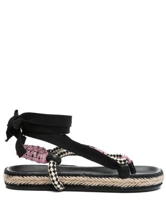 Isabel Marant Gypsa sandals - women - Calf Leather/Fabric/Calf Leather/Rubber/Calf Leather - 37 - Black