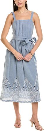 Julia Jordan Embroidered Denim Midi Dress