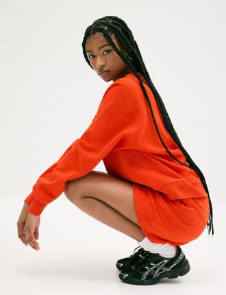 Twik Womens Oversized fleece crew-neck sweatshirt