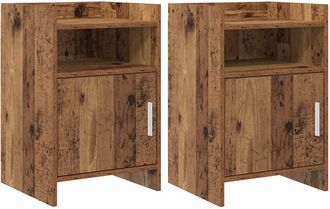 vidaXL Mesas De Noche 2 Uds. Madera Envejecida 40 X 36 X 60 Cm Vidaxl