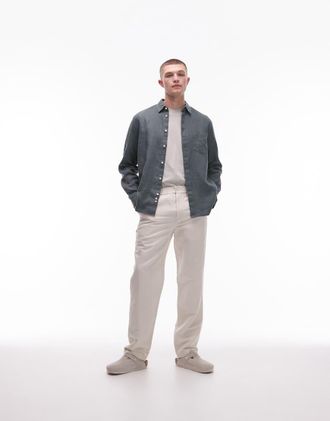 Arket linen blend pants in light beige-Neutral