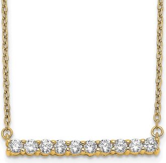 Diamond2Deal 14K Gold 1/2 Ct Lab Grown Diamond Bar Pendant Necklace Clarity VS, Color G-H