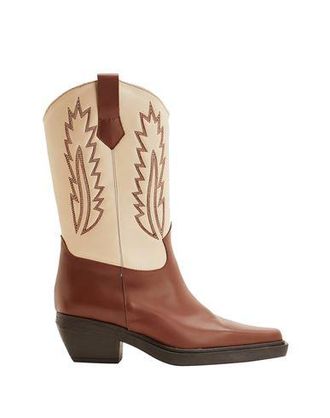 8 by YOOX LEATHER QUILTED WESTERN ANKLE BOOT
