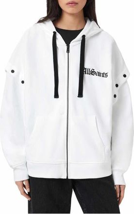 AllSaints Gig Amphia Zip Hoodie in Optic White at Nordstrom, Size X-Small