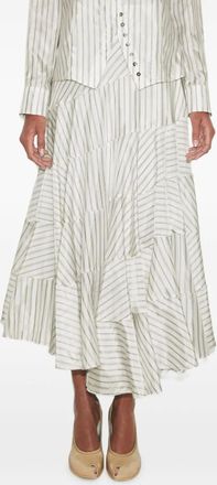 Tory Burch Gonna asimmetrica a righe - Toni neutri