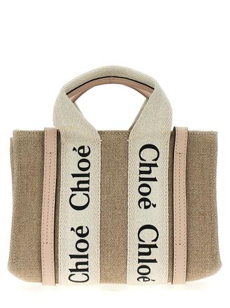 Chlo&eacute; Beige Woody Mini Tote bag