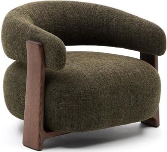 K Home Massiver Design Sessel Granyte - Nussbaum/Grün