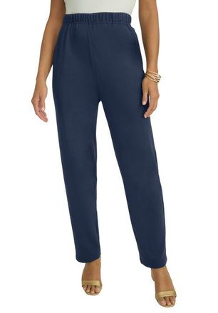 Jessica London Soft Ease Straight Leg Pant in Navy at Nordstrom, Size 36