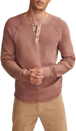 Lucky Brand Birdseye Thermal Henley Top in Brown Stone at Nordstrom, Size Xx-Large