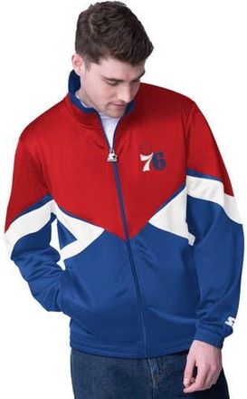 Starter Mens Starter Red/Royal Philadelphia 76ers Rush Applique Full-Zip Track Jacket at Nordstrom, Size Xx-Large