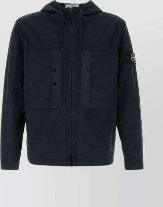 Stone Island hooded design stretch cotton jacket