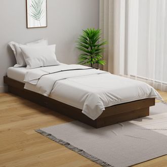 vidaXL Estructura De Cama Individual Sin Colch&oacute;n Madera Marr&oacute;n Miel Vidaxl