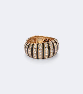 Kamyen Jewellery Sandra 18kt gold and enamel ring with diamonds