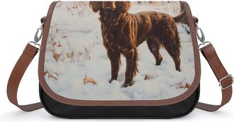 Generic Field Spaniel in The Winter Landscape Small Womens Crossbody Bags Shoulder Handbag with Adjustable Strap for Travel