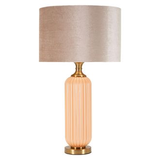 Dmora L&aacute;mpara De Mesa Fapa, Necesaria 1 Bombilla, Pantalla, Casquillo E27, Rosa Perlado