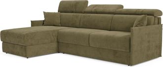 Divani.Store Sof&aacute; esquinero convertible impermeable 272 cm izquierdo verde