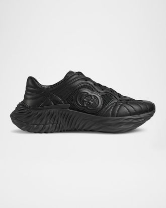 Gucci Men & apos;s Ripple Mesh and Leather Low-Top Sneakers