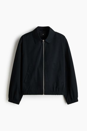 H&M Collared cotton jacket - Schwarz