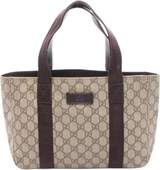 Gucci Pre-owned Tote Bags, female, Beige, Size: ONE SIZE Pre-owned Vintage Canvas Tote Bag