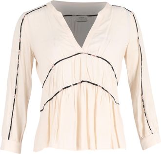 BA&SH Ba & Sh V-Neck Top in Cream Viscose