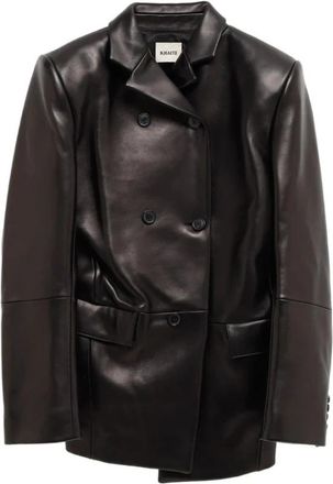 Khaite Leren Jas - Dames - Leren en Su&egrave;de Jassen - Zwart - XS - Leer - Jassen