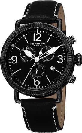 Akribos XXIV Black Dial Black Ion-plated Mens Watch AK753BK