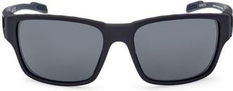 adidas 61mm Navigator Sunglasses in Black /Smoke Polarized at Nordstrom
