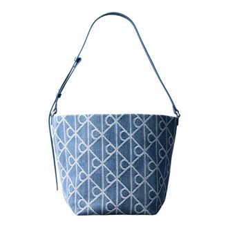 Calvin Klein Bucket Bags, female, Blue, Size: ONE SIZE Emblem AOP Bucket