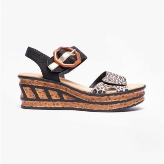 Rieker 68176-00 Womens Sandals Black Multi - Size UK 7.5