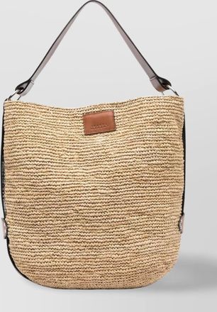Isabel Marant raffia shoulder bag leather trim
